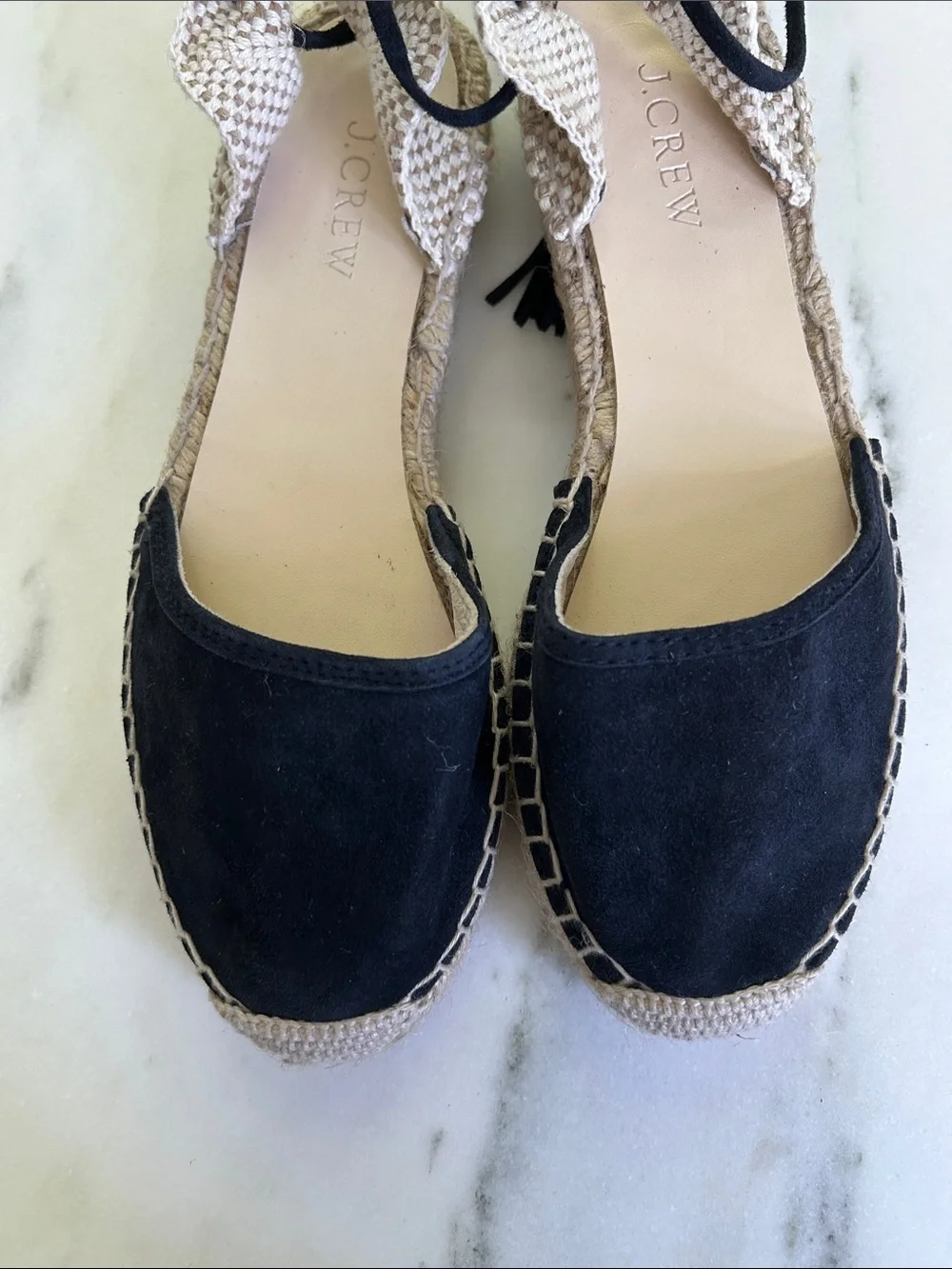 J.Crew Baja Blue Suede Lace-Up Espadrille Sandals | Size 7